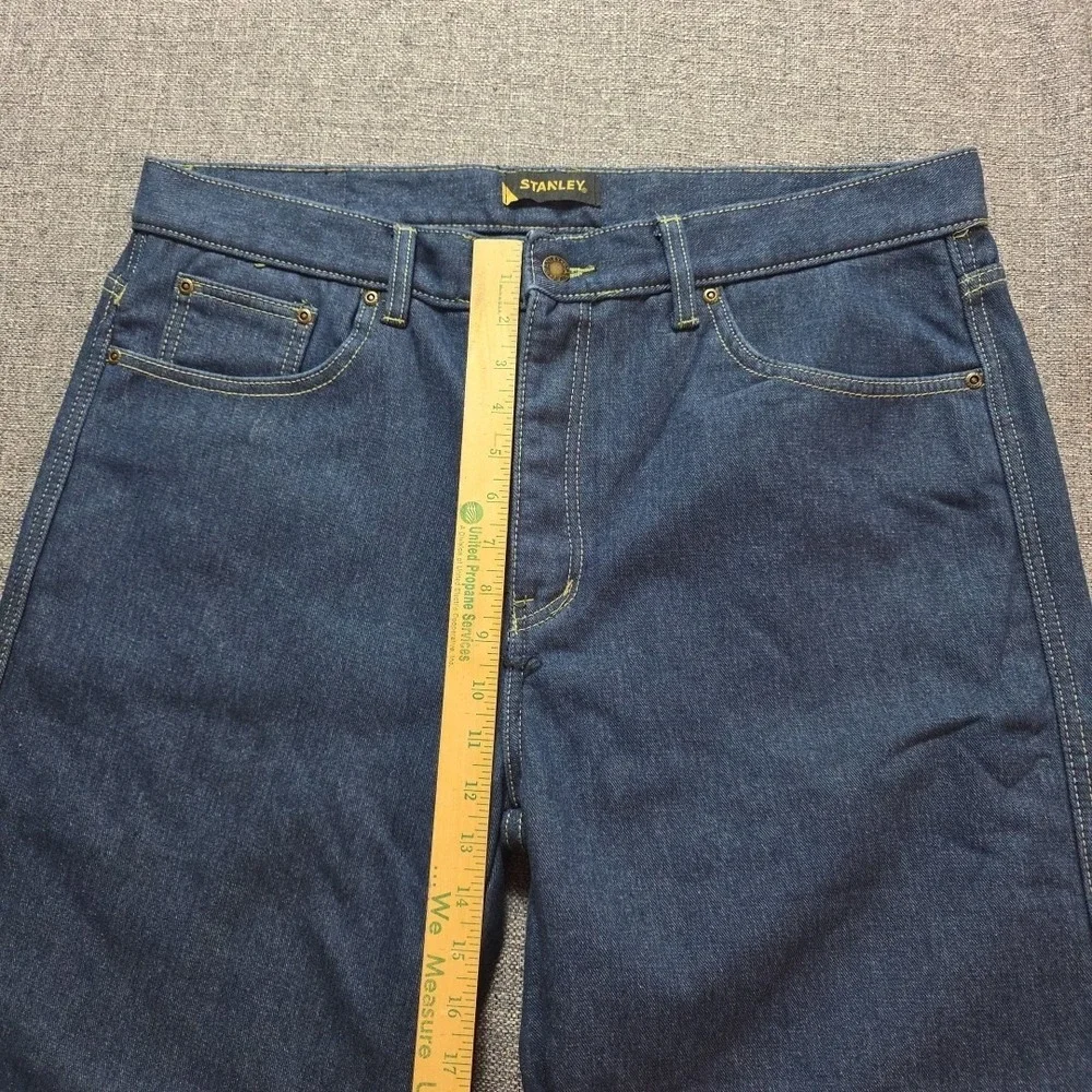 Stanley Denim Jeans Mens 36x34 Blue Fleece Lined Utility Work Wear